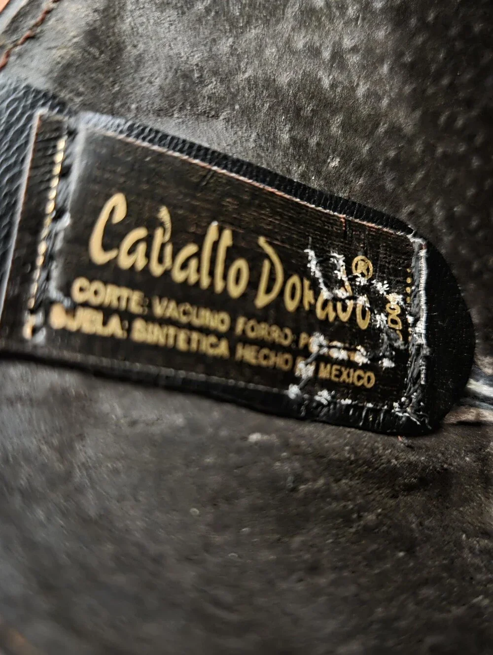 Caballo Dorado Kids Black Leather Square Toe Western Cowboy Boots Size 13